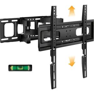6 Arms TV Wall Mount for 26-65 inch, Full Motion Up Down Swivel Tilt Level Retractable TV Bracket for Flat Curved Max 110 lbs Max VESA 400x400mm TV, 8"-16"Wood Stud Articulating TV Wall Mount