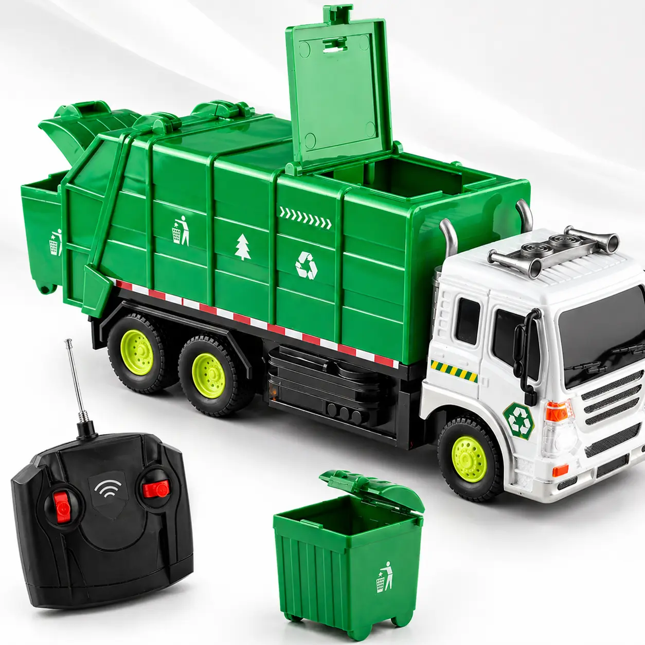 Remote Control Garbage Remote Control Garbage Truck Toy for Kids, RC Sanitation Truck with ...