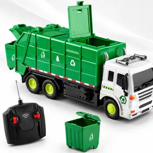 Remote Control Garbage Truck Toy for Kids, RC Sanitation Truck with Trash Bin, Openable Container, Dumping Function & Remote Controller, City Service Truck Toy for Boys Girls