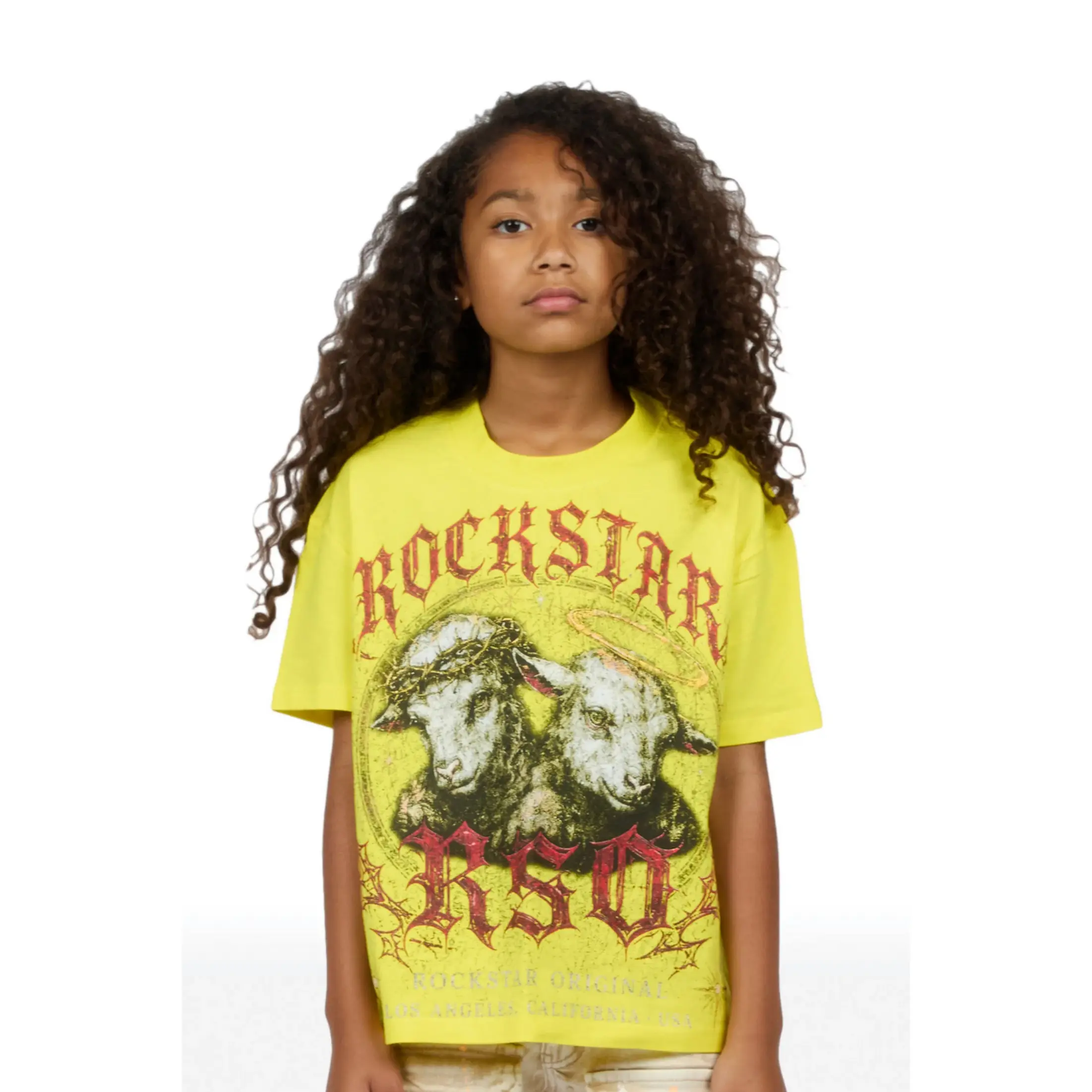 Girls Dezz Yellow Graphic T-Shirt