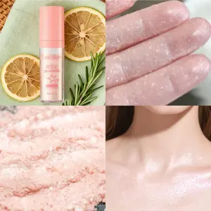 Shimmer Glitter Powder Highlighter Makeup, Natural Glow Face and Body Brightening Blusher Patting Powder for Radiant Three-Dimensional Look