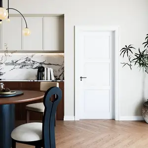 3-Panel Slab Door ,French Interior Door Paintable MDF Door Panel,Pre-Assembled Panel for Closet Pantry Bedroom Livingroom Study Office,White