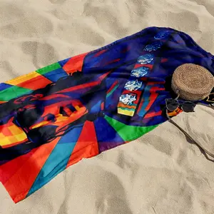 1 piece Michael Jackson color portrait art themed beach towel - Lightweight Portable Beach Towel, Eco-friendly Dyed Fabric, suitable for Beach, Pool, Camping, Machine Washable, Modern Pattern Style, Ideal Birthday Present