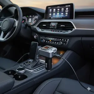 Wireless Bluetooth Car Receiver with PD Fast Charging Digital Display USB FM Transmitter Audio Upgrade Kit Noise Reduction Chip Universal for Cars Trucks SUVs Auto Sound System