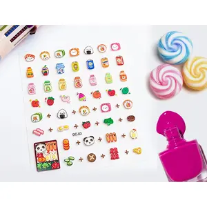 5d Kawaii Food Nail Decals, Pastel Sushi and Kawaii Drinks, Kawaii Onigiri Nail Stickers, Kawaii Sushi Nail Stickers, Kawaii Nail Designs