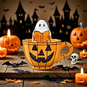 Handmade Halloween Ghost Reading Lamp, Charming Night Light for Party or Gift, Unique Sun Catcher Design, Perfect for Halloween Decorations