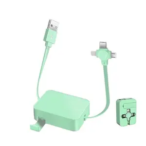 3 in 1 Retractable Travel Charger featuring,Fast Charging,Phone Holder fit for iPhone 15 14 13 12 11 Pro Max, Samsung Galaxy S24 S23 S22 S21, Compatible with USB C/Micro USB/IP.  Phones