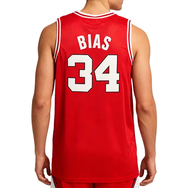 Men's Basketball Jersey, Len Bias #34 Maryland College Stitched Top, Breathable Sleeveless Polyester Mesh Athletic Wear for Gym Workouts, Workout Tops, Gymwear, Athletic Tops