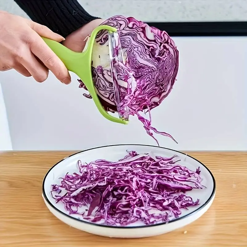 Stainless Steel Multifunctional Cabbage Slicer, Cabbage Cutting Shredder, Durable Abs Vegetable Chopper and Peeler, Veggie Slicer, Essential Thanksgiving Kitchen Tool, Kitchen Gadgets, Manual Operation, Home
