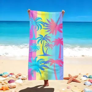 1 PC "Vibrant Tropical Palm Pattern Beach Towels—Perfect for Seaside Relaxation and Poolside Sunbathing" Quick-drying, water-absorbent, lightweight, anti-sand-sticking, can be used as a travel towel, suitable for swimming pools, spas, leisure, fitness, ha