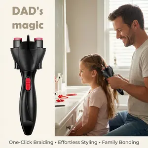 CESTVEEL Plastic Battery-Powered Hair Braiding Machine - Automatic Electric Twister Hair Styling Tool for Women, Lightweight Smooth Convenient Handheld DIY Device,summervibes