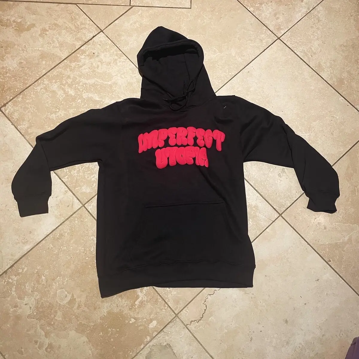 “Imperfect Utopia” Puffprint Hoodie Multiple Color-ways Cotton Long Sleeve Thick