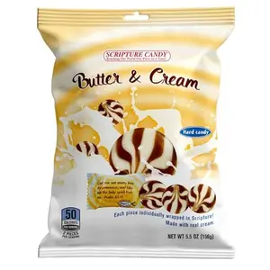 Scripture Candy, Butter & Cream Hard Candy 5.5 Ounce Bag, 25 Pieces