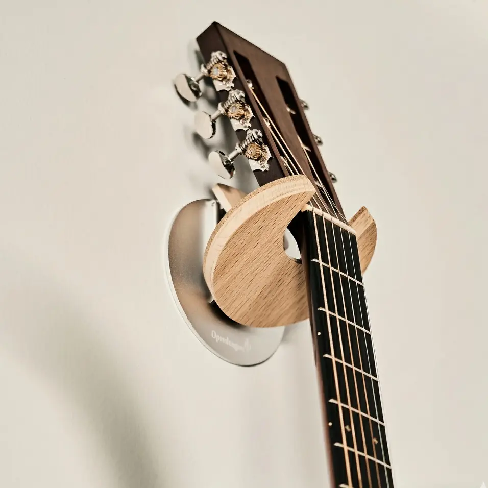 OPENHAGEN Guitar Wall Mount – Collapsible Wooden Holder for Guitars & Basses | Minimal & Space-Saving Design Guitar Hanger Hook