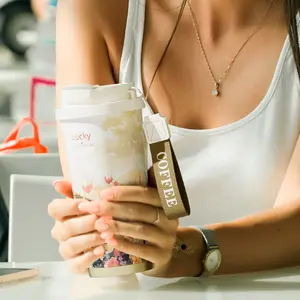 18oz Insulated Leak-Proof Iced Coffee Tumbler, Ceramic Lined Travel Mug for Iced Coffee, Latte & Tea, Home, Office & On The Go,The design won’t fade,Ice King Cup