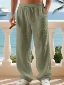 Men's linen straight-leg casual pants, elastic waist drawstring pants, lightweight and breathable beach pants, Drawstring Casual Trousers, suitable for beach vacations and casual home life. A must-have for fashionable men who seek a coastal comfort feel.