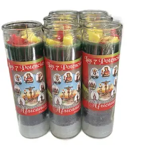 Veladora 7 Potencias Africanas - 7 Times Reversible Candle with Unique African-Inspired Designs for Home Decor - Switch, Decorative