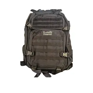 Backpack - Large Durable Survival Tactical Hiking Outdoor Backpack 45 Liters Water-Resistant Oxford Cloth with Velcro Straps & Cloth Straps for Tools by Friendly Frontier