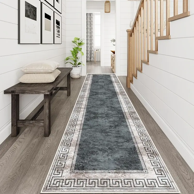 [Long Corridor Carpet] 1pc Light Luxury And Minimalist Style Long Corridor Carpet, Soft And Comfortable Living Room Long Decorative Carpet, Easy To Clean Floor Mat, Suitable For Staircase, Hallway, Laundry Room, Kitchen Carpet