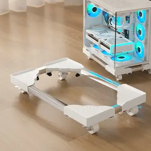 Adjustable Gaming PC Tower Stand with Wheels, Fits NZXT H7 Flow (Sun God Edition), Rolling Computer Host Base for Gamers