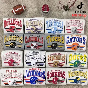 Vintage College Football Graphic Sweatshirt - Ash Grey, Retro Varsity Sports Tee, Game Day Shirt, Unisex Football Fan Top, Campus Style Shirt - MB