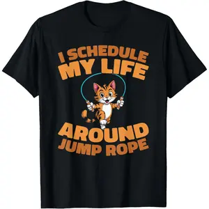 100% Cotton Printed Street-Style T-Shirt Jump Rope Skipping Fitness - Cardio Jump Rope T-Shirt