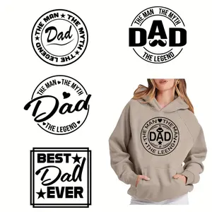 6 PCS Father's Day DTF Transfer Stickers Washable Heat Transfer Decals for T Shirts Masks Jeans Backpacks DIY Crafts Diy Kit