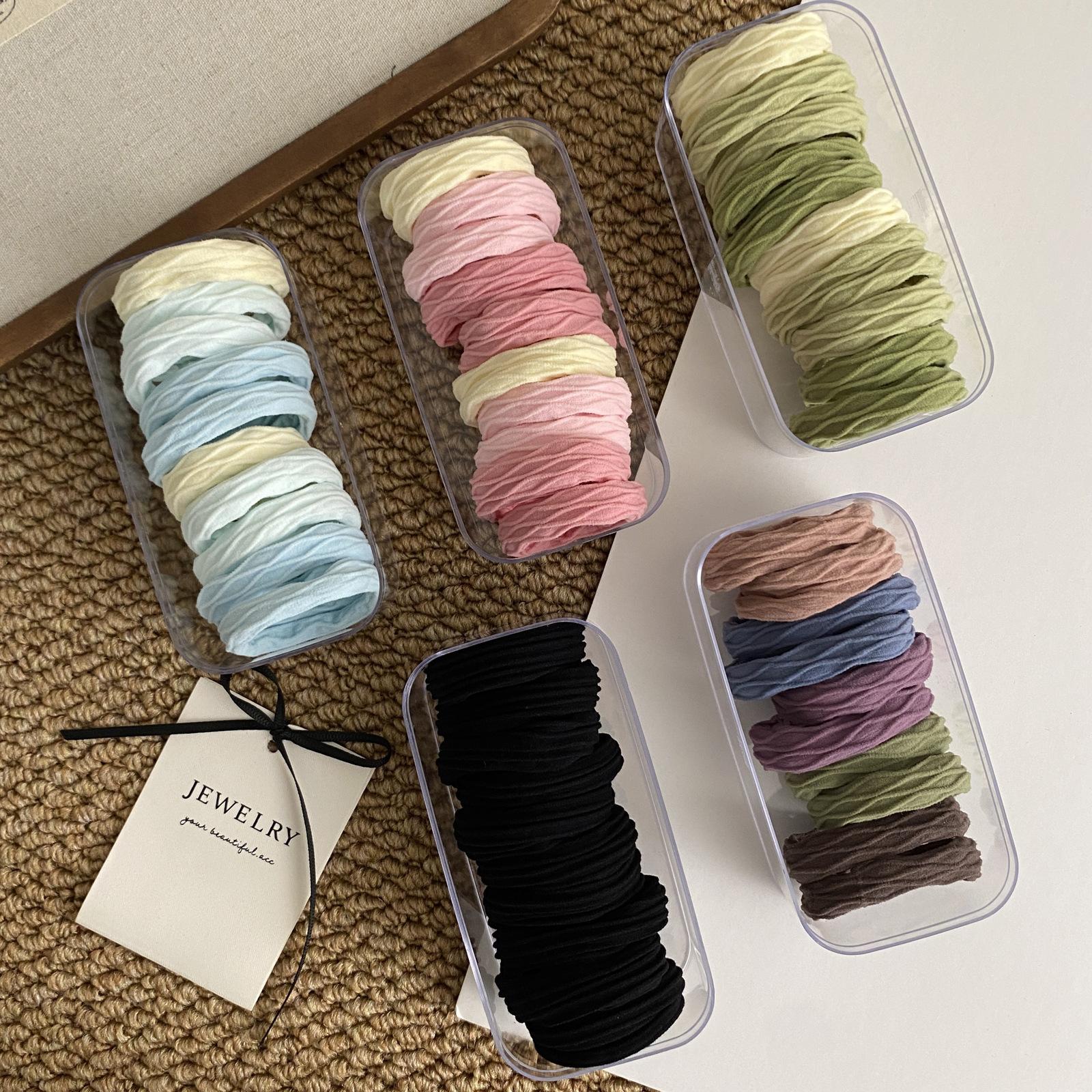 【Pack of 5】Single random color scrunchie headband cute high stretch durable rubber band tie hair high ponytail non-damage hair traceless hair accessories