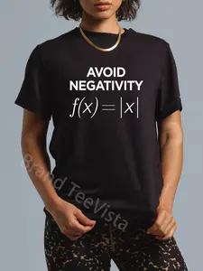 100% Cotton Unisex Avoid Negativity Math Nerd Joke Math Teacher Men T-Shirt Graphic Casual Round Neck Tee