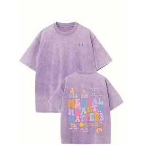 Men's Vintage Wash Graphic Tee - Relaxed Fit Retro Casual T-Shirt with Faded Print Effect for Daily Wear