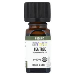 Aura Cacia Pure Essential Oil, Organic Tea Tree, 0.25 fl oz (7.4 ml)