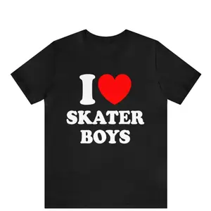 Funny Graphic Short-Sleeve Casual Cotton Knit Fabric T-Shirt - Emo Goth Skate Top for Skater Girls, Skater Boys