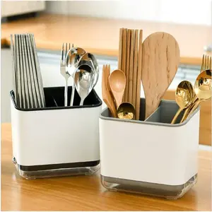 Utensil Holder Chopstick Fork Spoon Storage Box Drainer Cutlery Holder Drain Rack Tableware Kitchenware Organizer