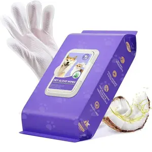 20 Pieces Pet Gloves, Dog Bathing Deodorizing Wet Wipes, One-Time Use Cat Cleaning, Convenient Pet Care Essentials
