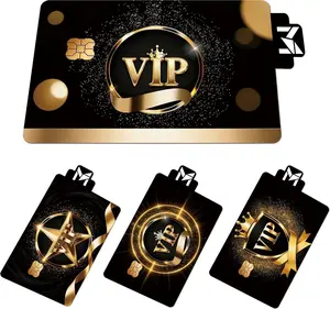 Credit Card Skin Sticker 4 Pack Waterproof Vinyl Debit Card Cover for Bank Cards Anti-Scratch Easy Apply & Remove Black and Gold VIP Design