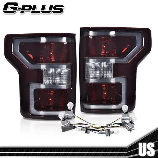G-PLUS Rear Taillights Assembly, Car Lighting Accessories for 2018-2020 Ford F-150 Pickup, Smoked Brake Lamps