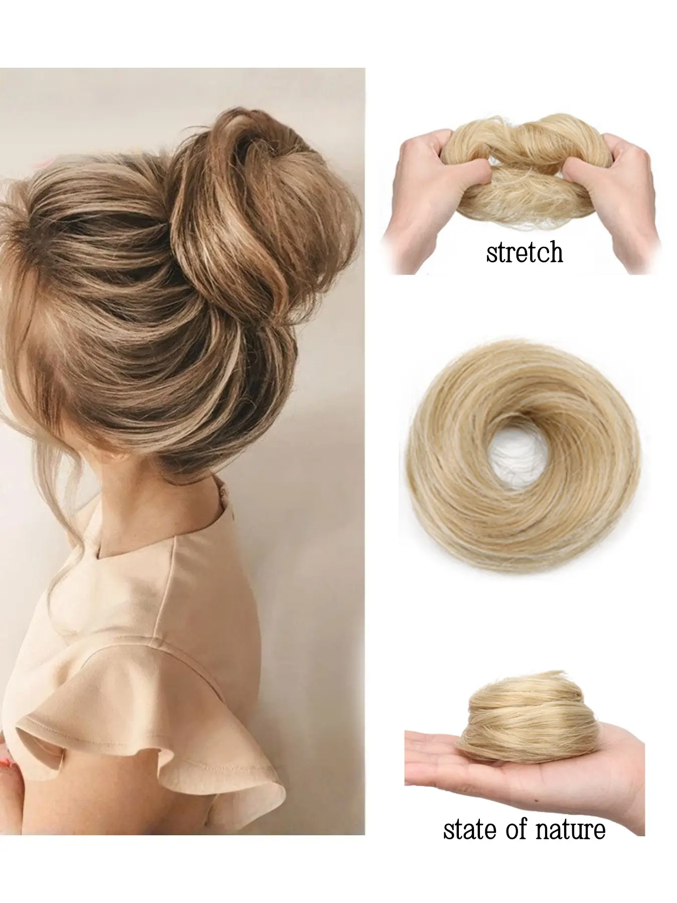 Women's Bun Hair Accessory Set, Messy Bun Hair, Straight & Curly Styles, Easy-To-Use Design, Perfect for Daily Wear, Stylish Women's Hair Accessories
