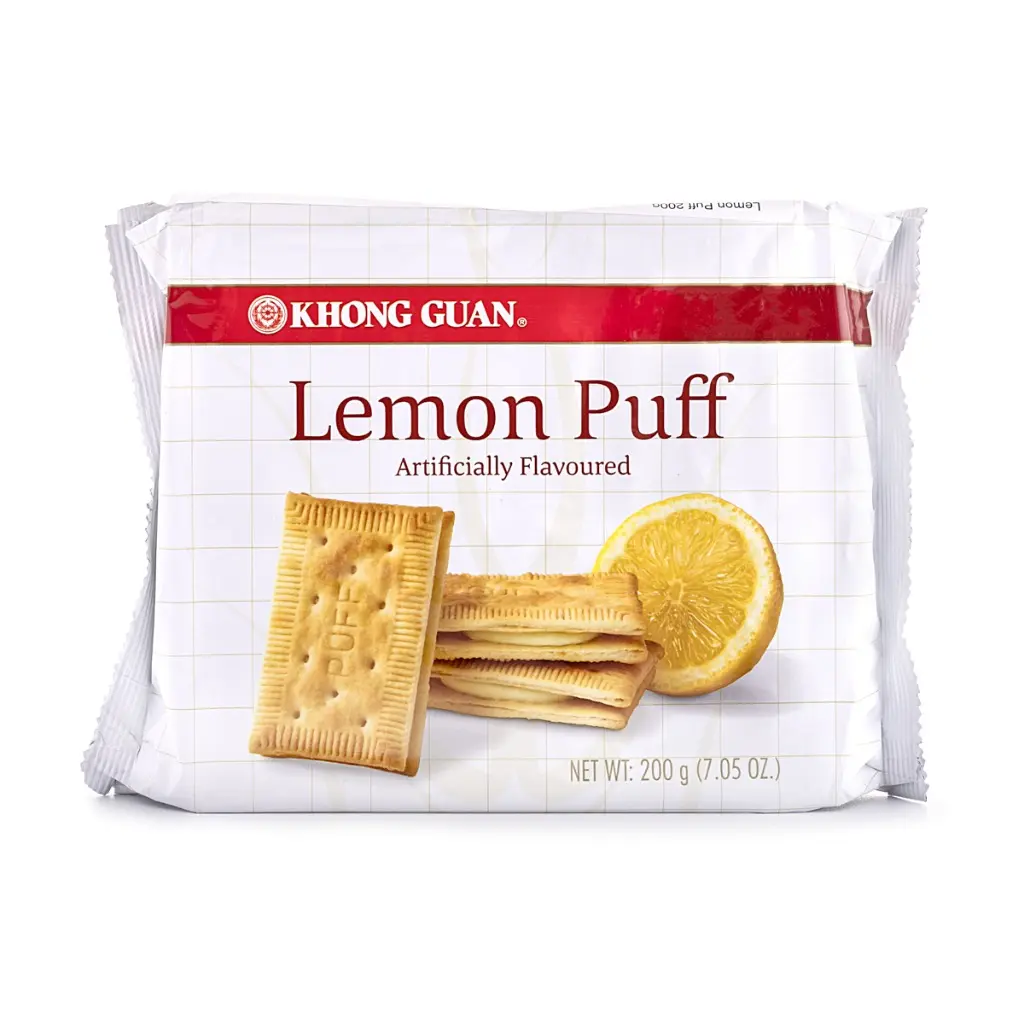 Khong Guan Lemon Puff Sandwich Cookies 200 g Khong Guan Lemon Puff Sandwich Cookies 200 g