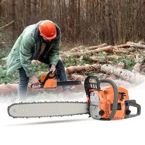 1 Set 58cc 20 Inch Gasoline Chainsaw Multifunctional High Power Gas-powered Fast Cutting Labor-saving Gas Sawing Handheld Cutting Wood Chainsaw Logging Machine Garden Supplies