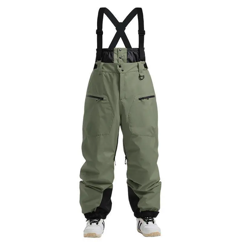 New with thickened shoulder straps cotton insulation, single double board windproof and waterproof, winter ski pants for men New with thickened shoulder straps cotton insulation, single double board windproof and waterproof, winter ski pants for men