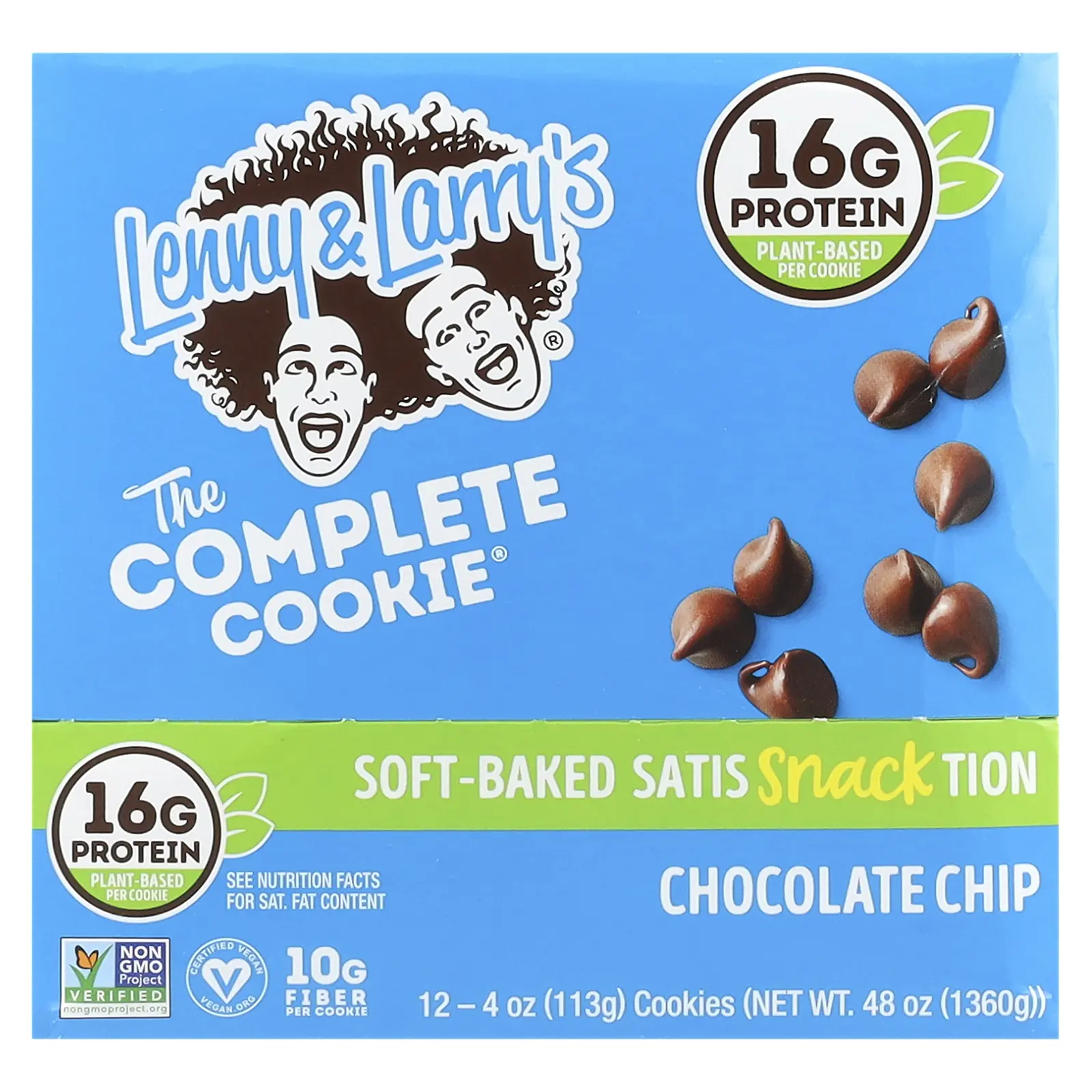 Lenny & Larry's The Complete Cookie®, Chocolate Chip, 12 Cookies, 4 oz (113 g) Each