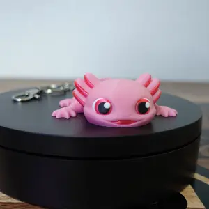 3D printed Axolotl flexy keychain