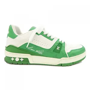 Pre-owned Louis Vuitton Calfskin Small Leather Goods LV Trainer Line Calf Monogram Sneaker
