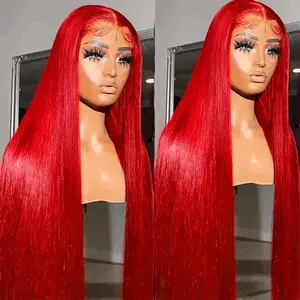 【30 Inch Only $118】YESWIGS Hair Wholesale Red Color Bone Straight 13X6 Lace Frontal Wigs Ready To Go And Wear Glueless 13X4 HD Lace Front Human Hair Wigs Pre Plucked Lace Frontal Wigs For Black Women