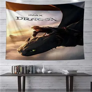 How to Train Your Dragon Wall Hanging Banner, Home Decor, Tapestry Room Decor, Dorm Room Bedroom Living Room Party Decoration, Multi-Purpose Party Decor