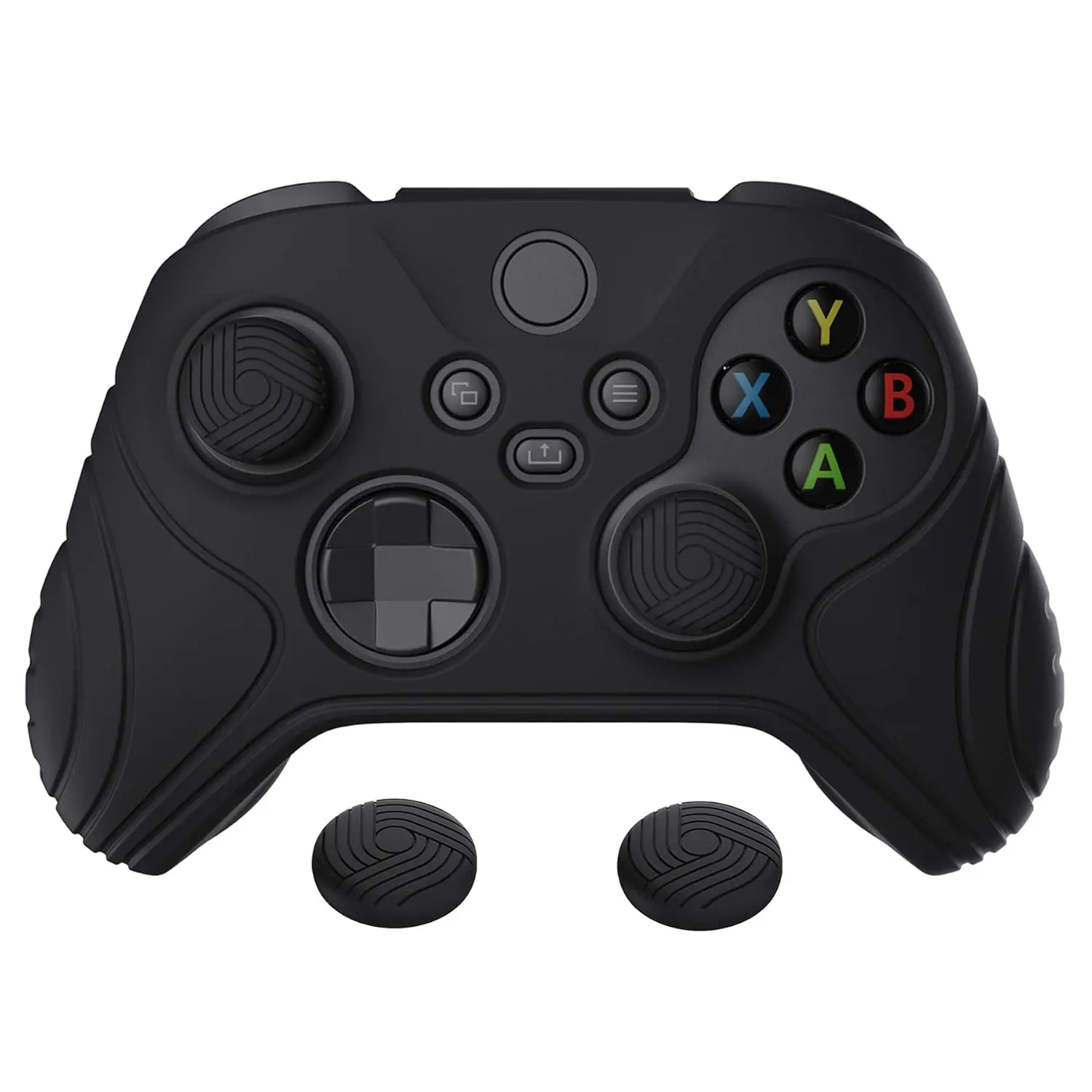 P-KBB03    PlayVital Samurai Edition Anti-Slip Controller Grip Silicone Skin for Xbox Core Controller, Ergonomic Protective Case Cover for Xbox Series S/X w/Thumb Grips - Black