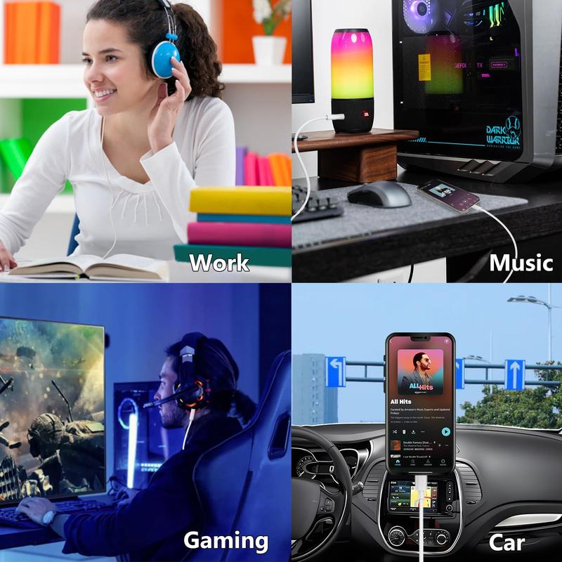 USB C to 3.5mm AUX Audio Adapter Cable, Type-C to 3.5mm AUX Audio Headphone Line, Compatible with iPhone 16 Pro Max/15 Plus/Galaxy S24 23 S22 S21 S20 Note 20/Pixel 9/8/7/6