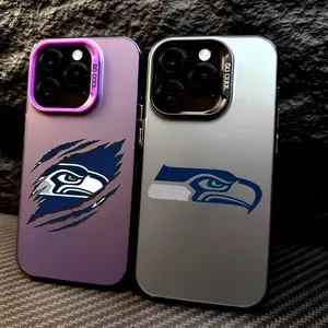 Seattle Of S-Seahawks Phone Case for iPhone 17 16 15 14 13 12 Pro Max Air | Multicolor Matte Laser Metallic Phone Case | Aurora Gradient Finish with Smooth Matte Texture | Durable Scratch-Resistant Anti-Fingerprint Protective Cover