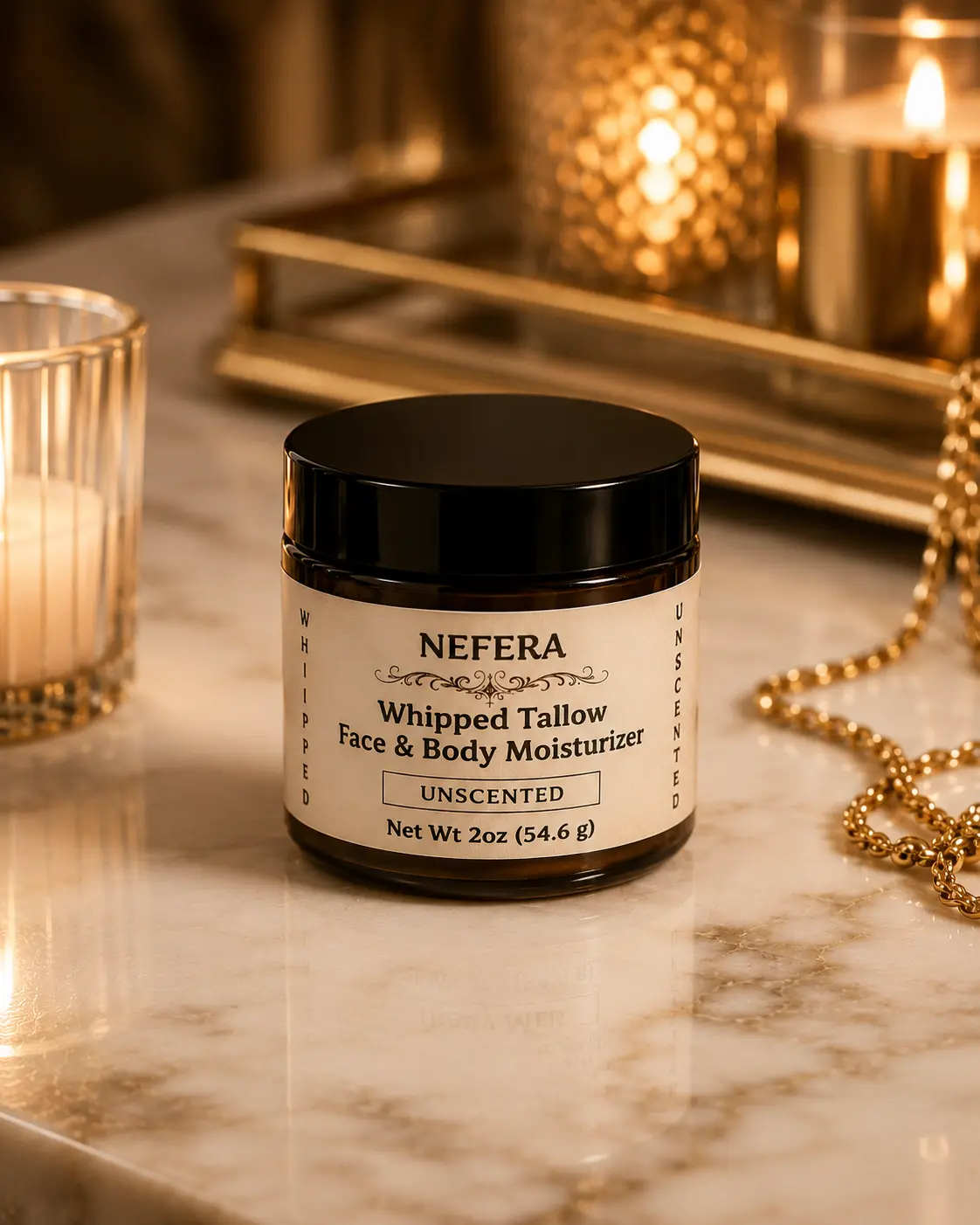 NEFERA Pure Unscented Whipped Tallow Moisturizer (2 oz)