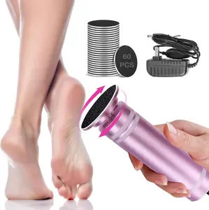 Electric Foot Callus Remover with Replacement Sandpaper Discs USB Rechargeable Pedicure Tool Professional Foot Care for Hard Skin and Calluses Adjustable Speed Portable for Men and Women pad comfort